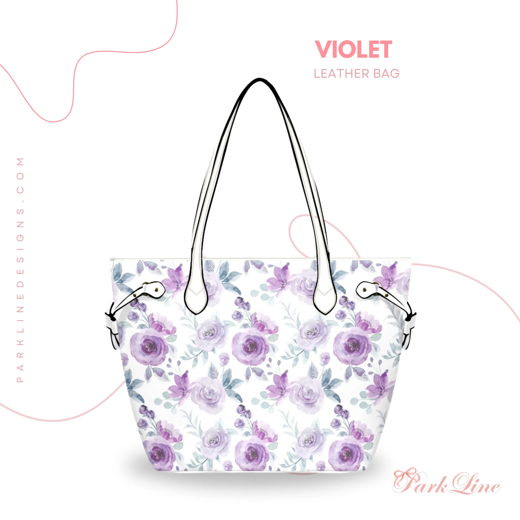 Mia Leather Bag | Digital Abstract Floral Design | Perfect Gift for Her | Elegant & Durable Fashion Tote