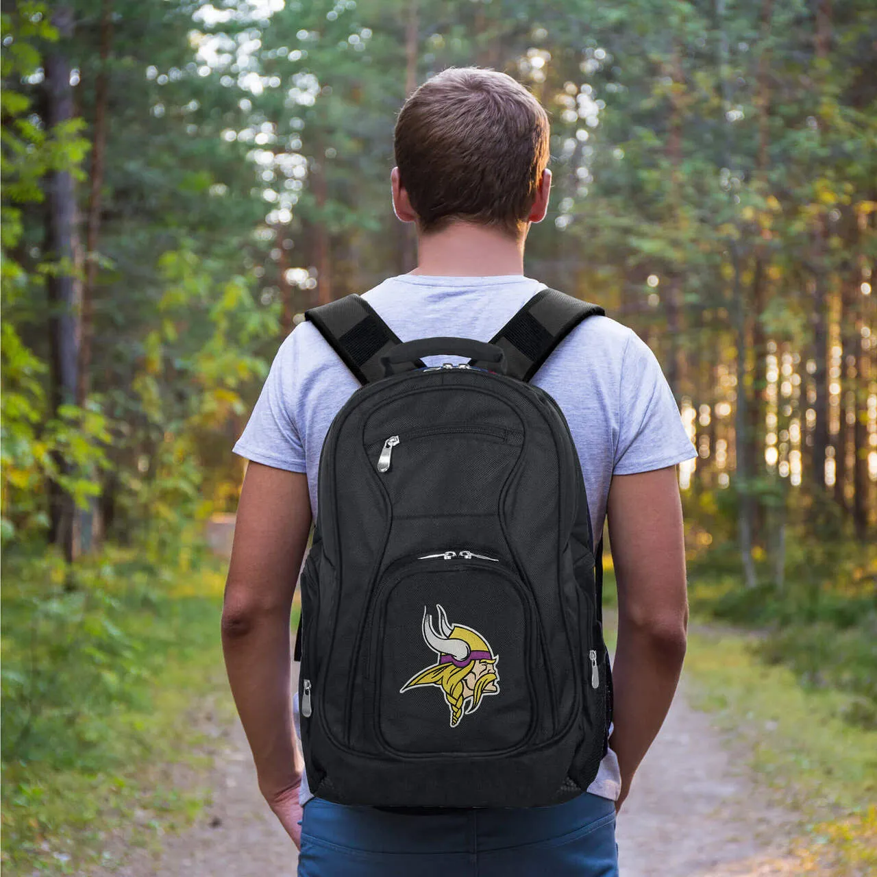 Minnesota Vikings Backpack | Minnesota Vikings Laptop Backpack- Black