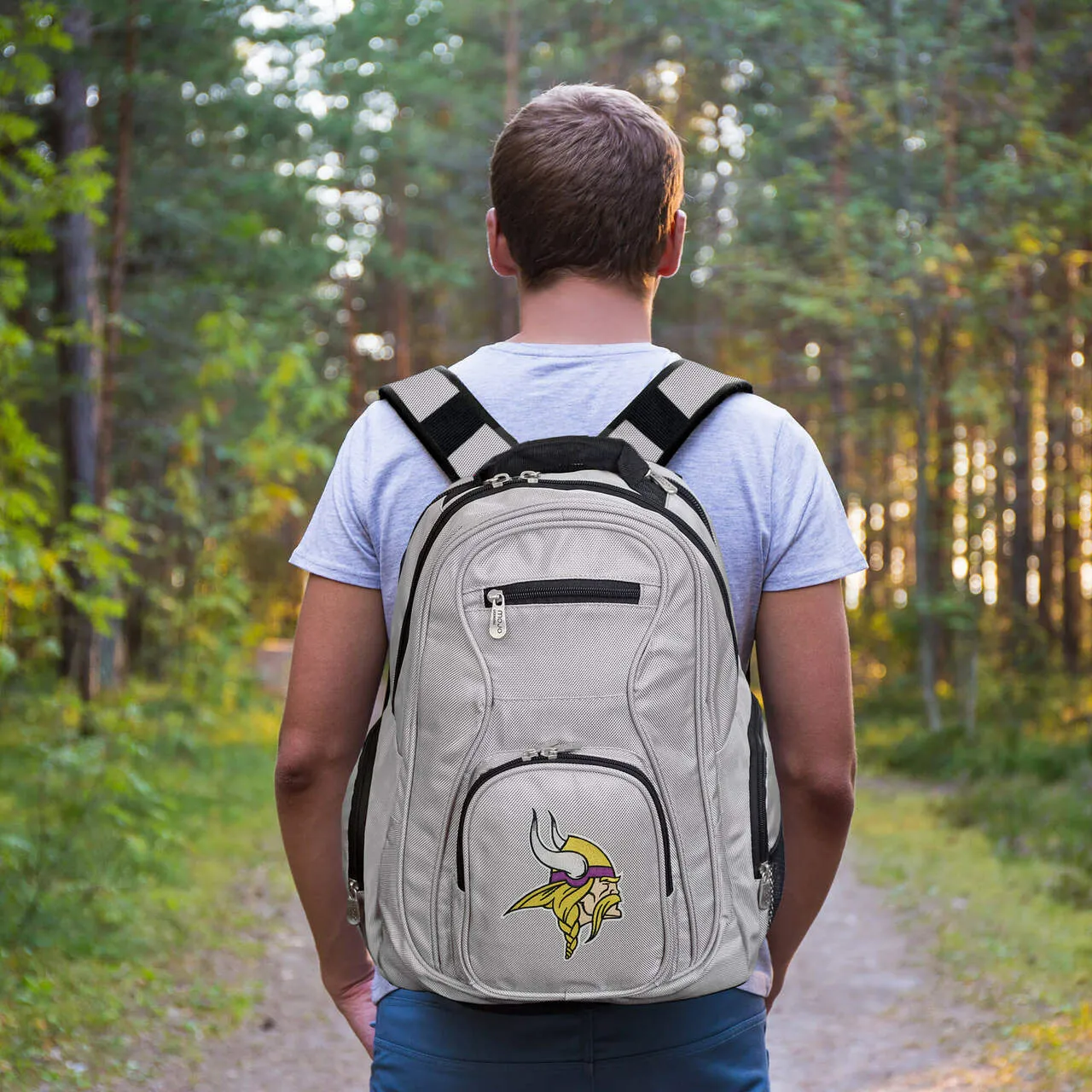 Minnesota Vikings Backpack | Minnesota Vikings Laptop Backpack- Gray