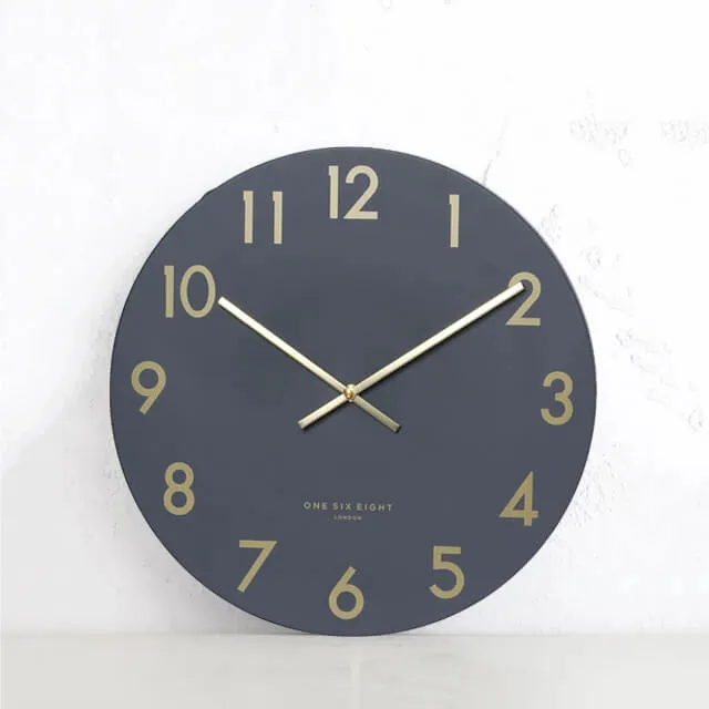 ONE SIX EIGHT LONDON  |  JONES SILENT WALL CLOCK  |  CHARCOAL GREY 30CM