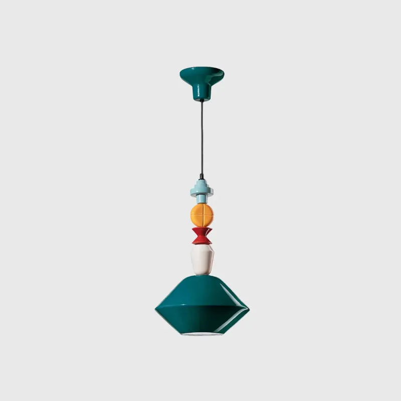 Playful and Colourful Ceramic Diamond Pendant