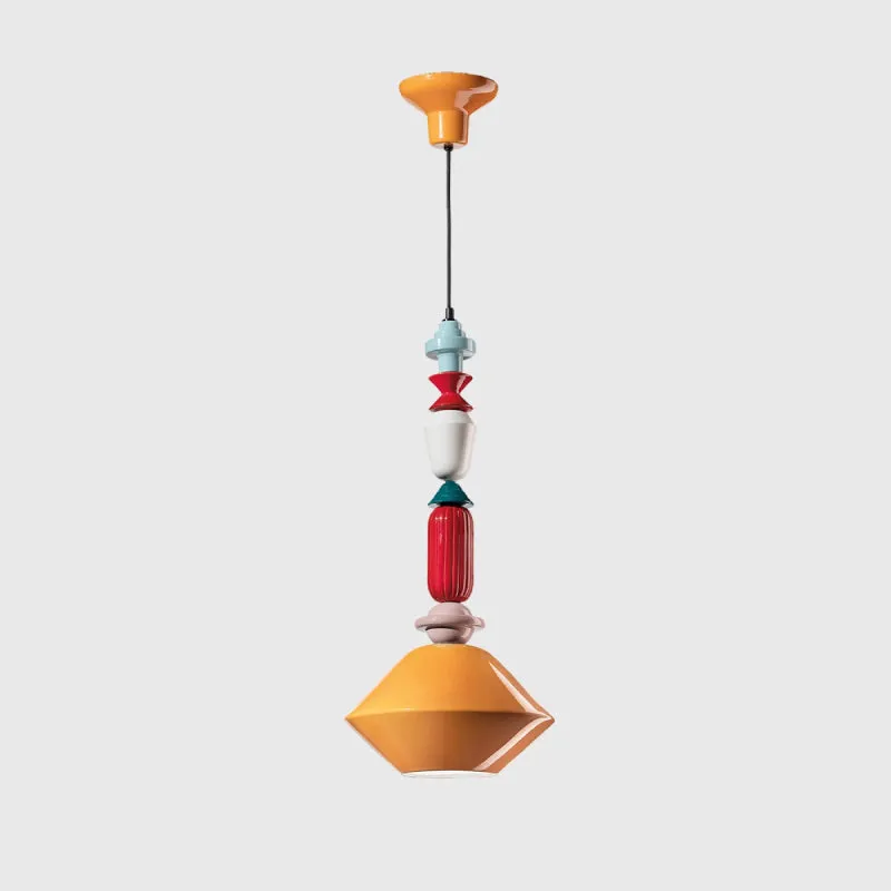 Playful and Colourful Ceramic Diamond Pendant