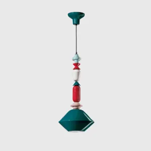 Playful and Colourful Ceramic Diamond Pendant