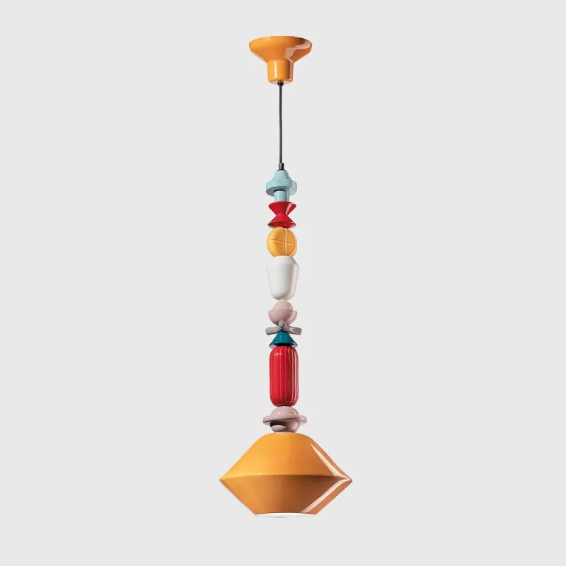 Playful and Colourful Ceramic Diamond Pendant
