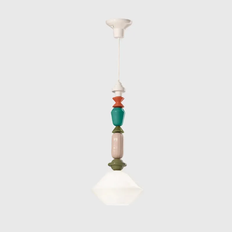 Playful and Colourful Ceramic Diamond Pendant