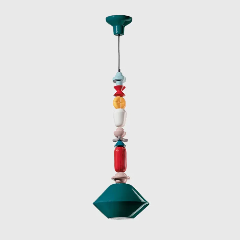 Playful and Colourful Ceramic Diamond Pendant
