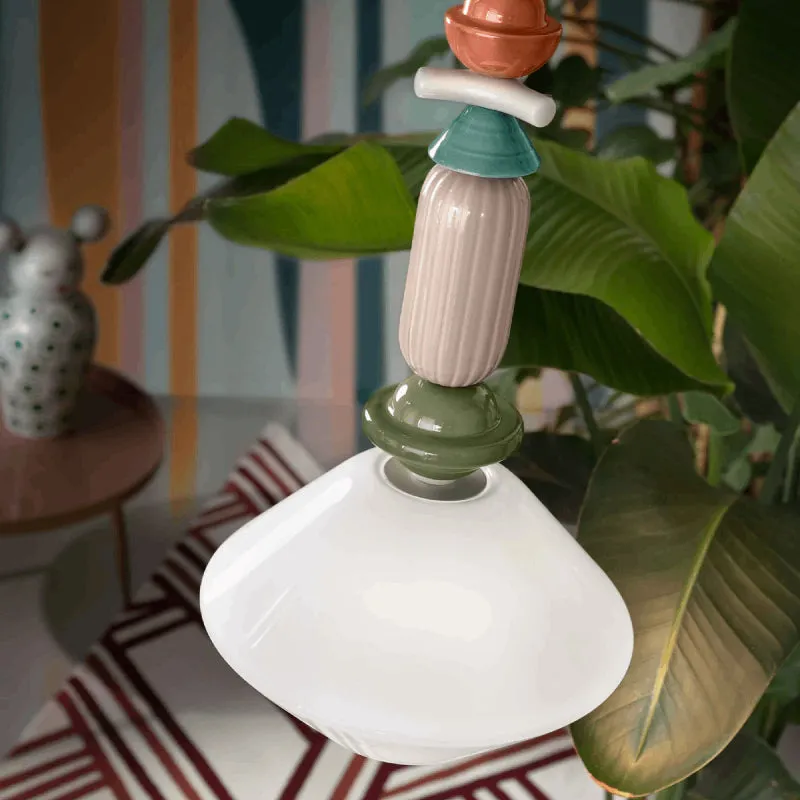 Playful and Colourful Ceramic Diamond Pendant