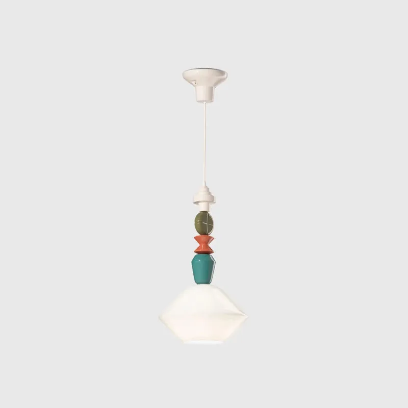 Playful and Colourful Ceramic Diamond Pendant