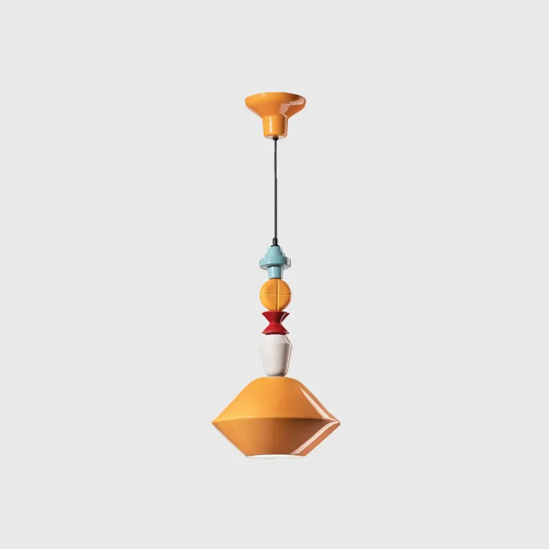 Playful and Colourful Ceramic Diamond Pendant