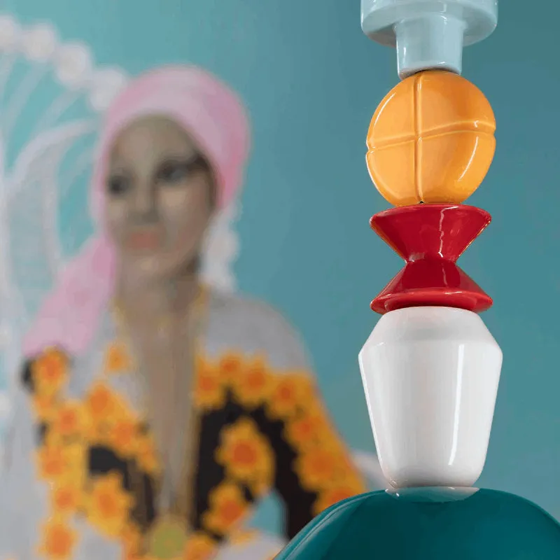 Playful and Colourful Ceramic Diamond Pendant