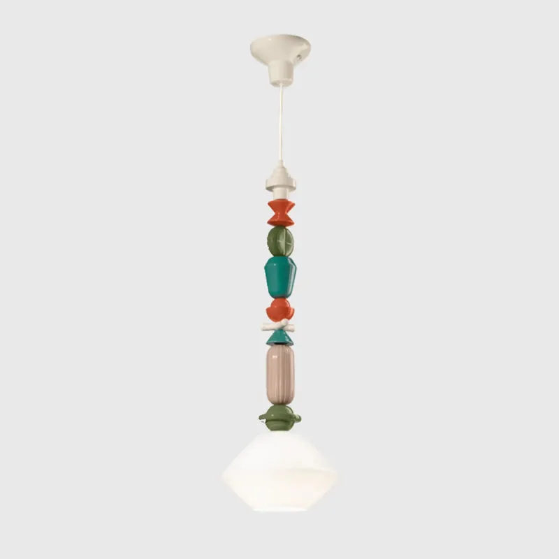 Playful and Colourful Ceramic Diamond Pendant