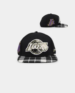 Pro Standard Los Angeles Lakers Prep Plaid Brim Snapback Black