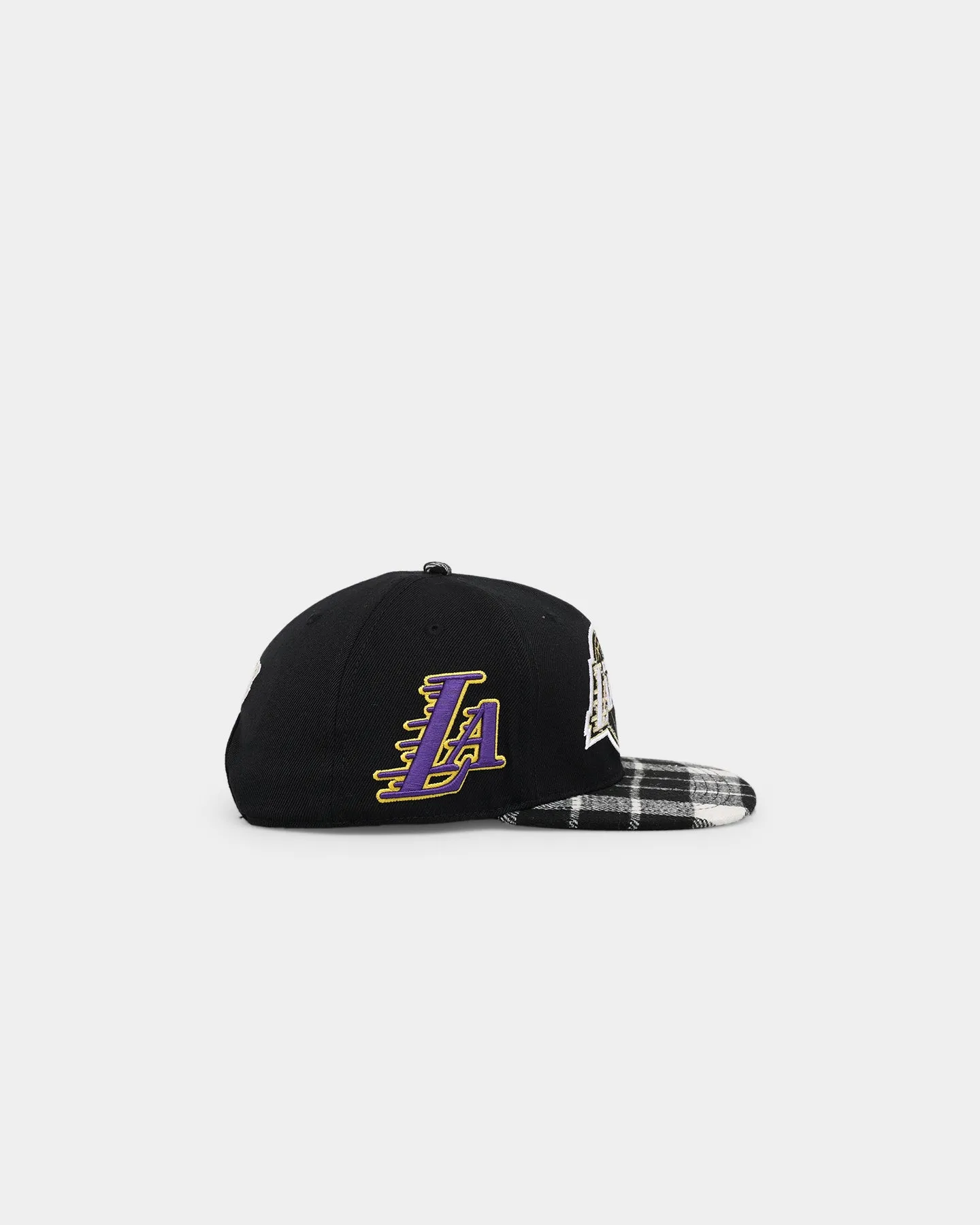 Pro Standard Los Angeles Lakers Prep Plaid Brim Snapback Black