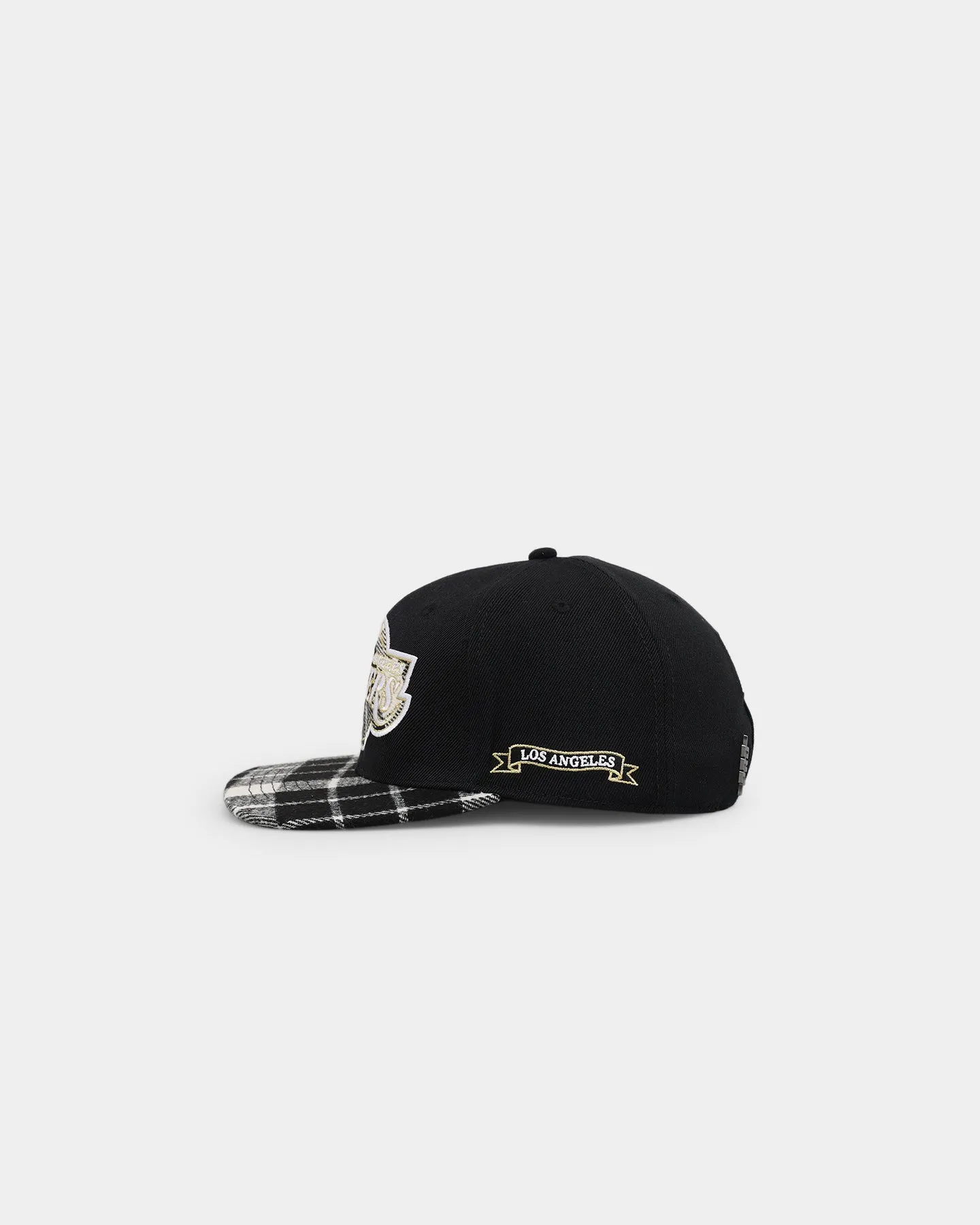 Pro Standard Los Angeles Lakers Prep Plaid Brim Snapback Black