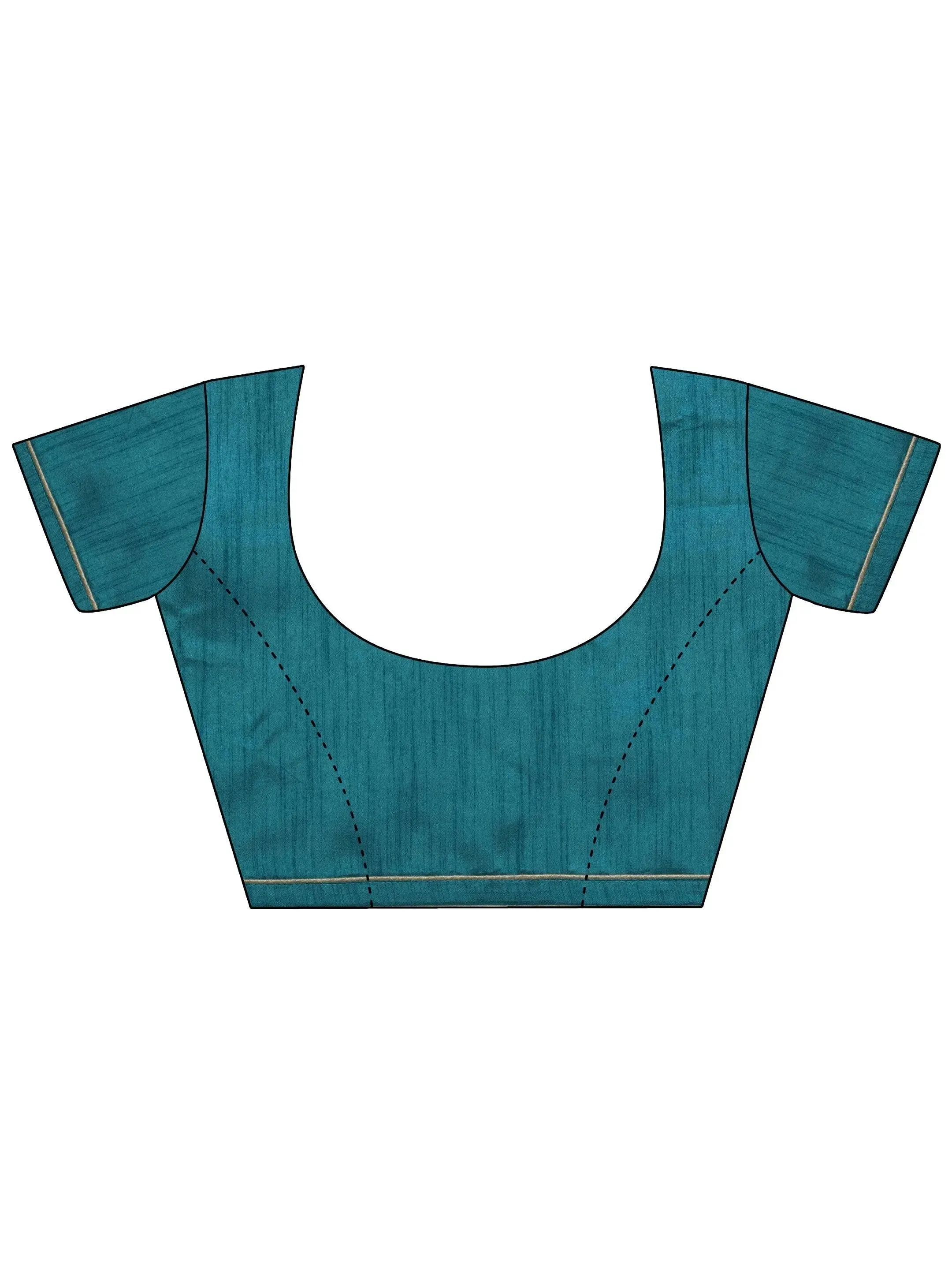 Rama Printed Poly Chiffon Saree With Unstitched Blouse Piece