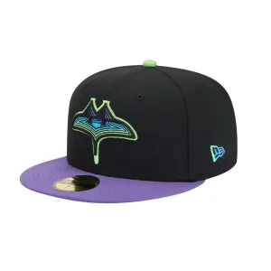 Rays New Era Black Purple City Connect On Field 59Fifty Fitted Hat