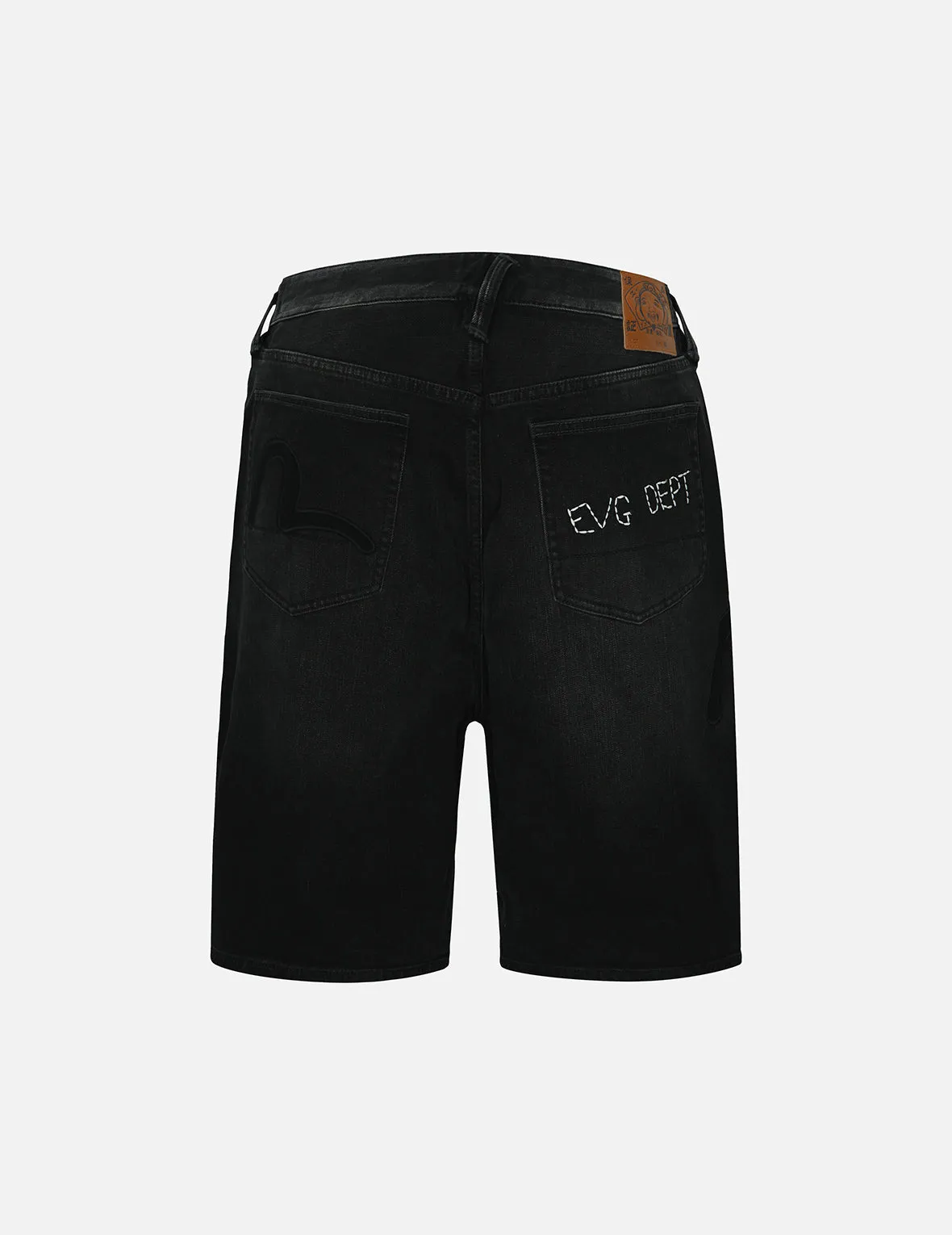 Seagull Appliqué Embroidery and Godhead Print
Relax Fit Denim Shorts