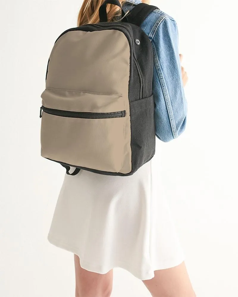 Shaded Pale Pastel Orange Brown Canvas Backpack | C0M15Y30K30