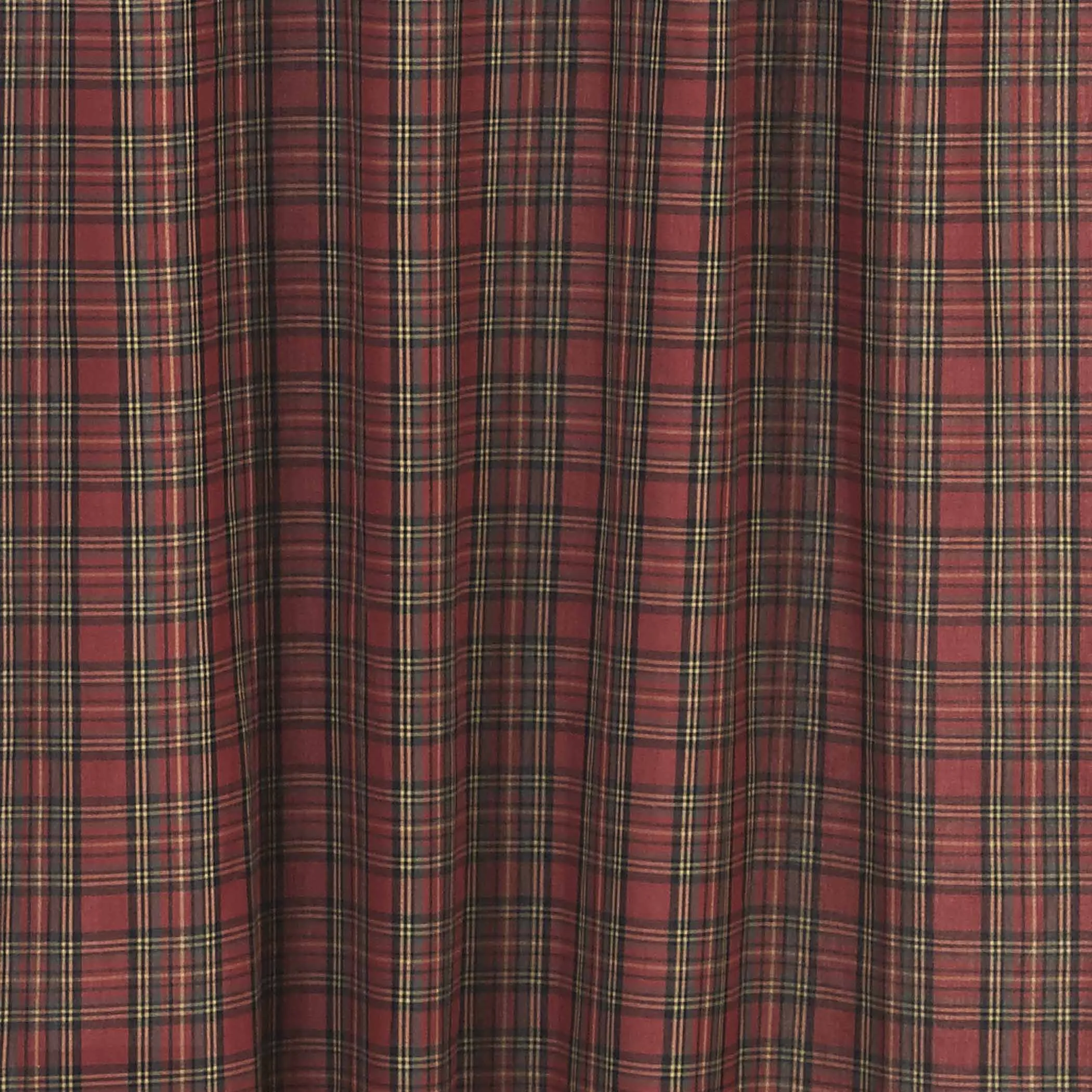 Tartan Red Plaid Prairie Swag Set of 2 36x36x18