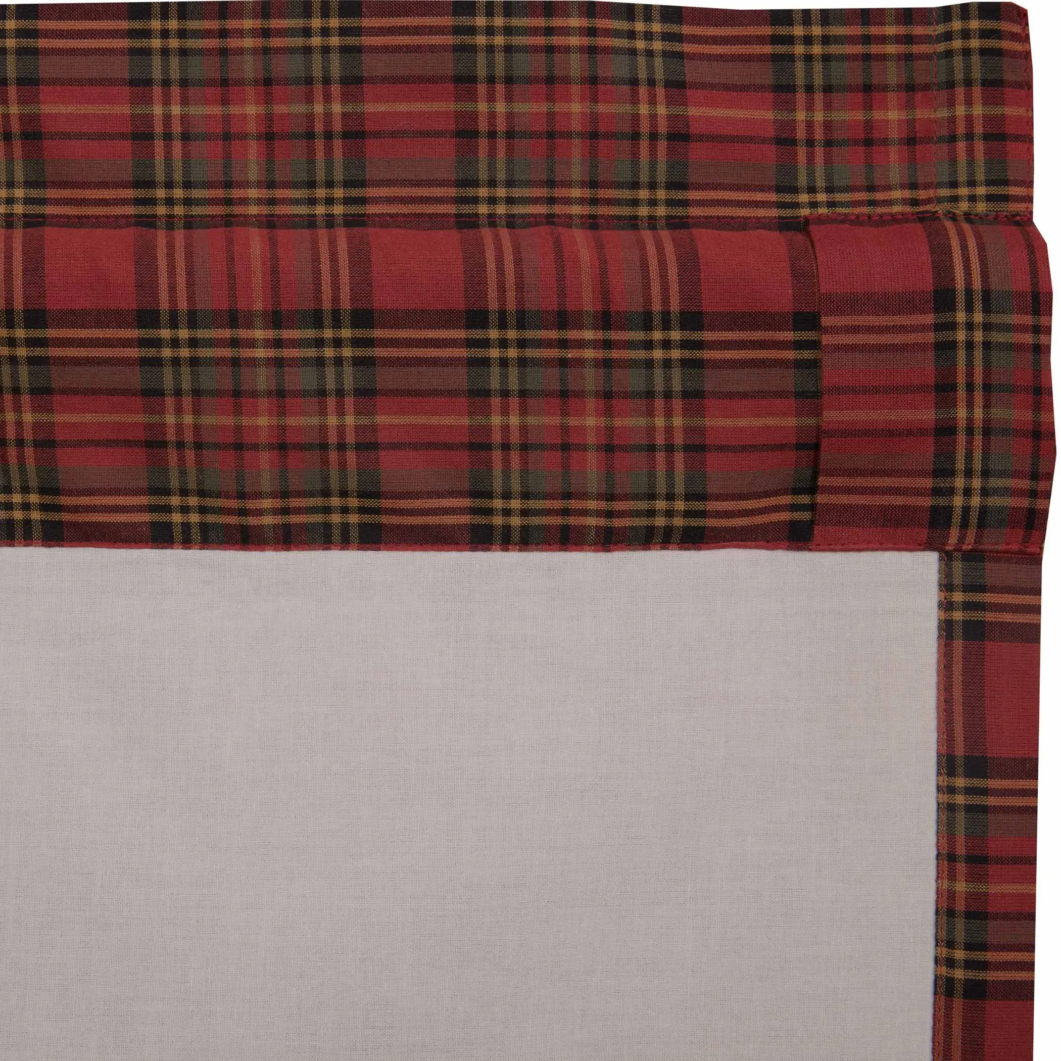 Tartan Red Plaid Prairie Swag Set of 2 36x36x18