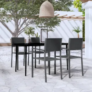 vidaXL 5 Piece Patio Dining Set Black - Stylish and Functional Outdoor Furniture