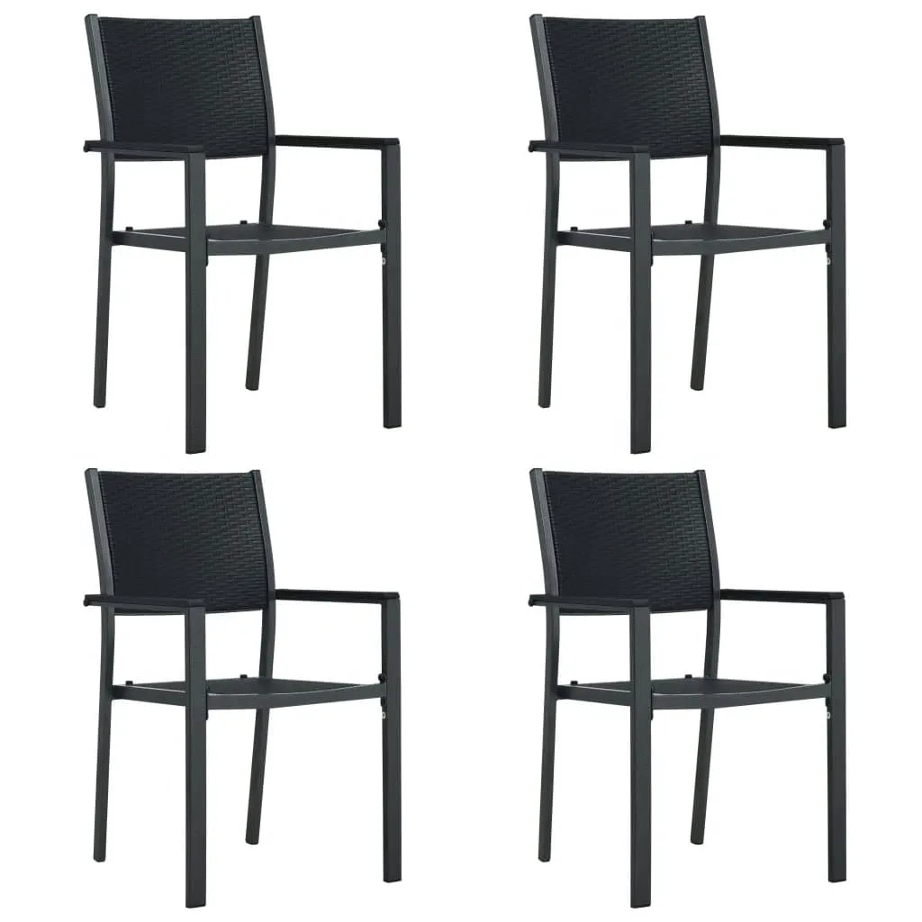 vidaXL 5 Piece Patio Dining Set Black - Stylish and Functional Outdoor Furniture