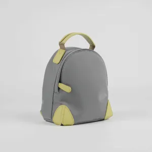 Womens Nylon Small Backpack Purse Gray&Yellow Convertible Crossbody Bag Nylon Backpack Shoulder Bag for Ladies