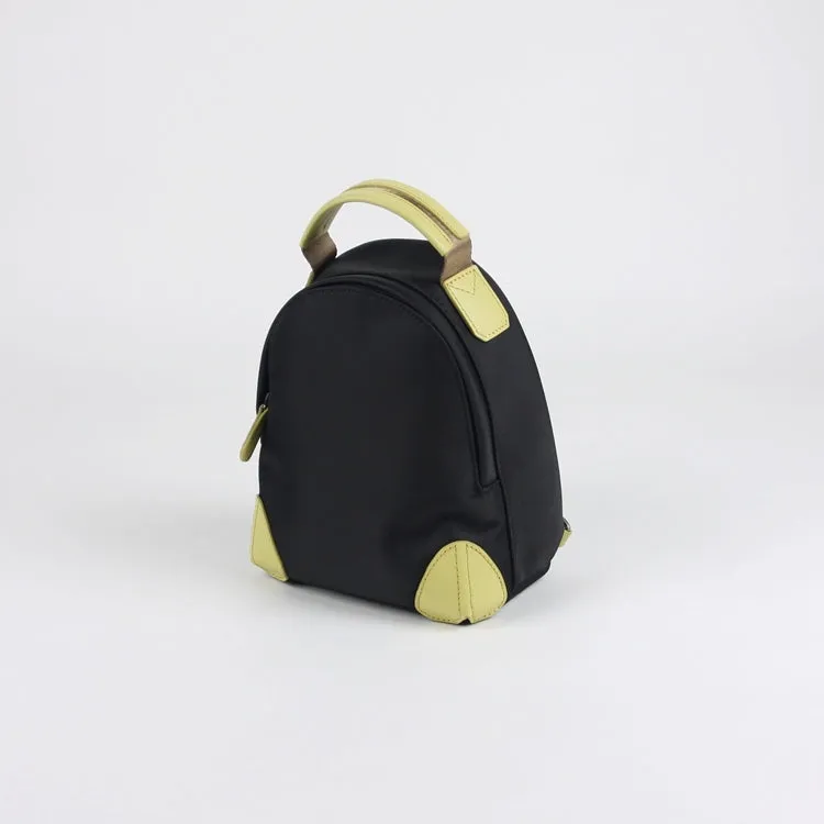 Womens Nylon Small Backpack Purse Gray&Yellow Convertible Crossbody Bag Nylon Backpack Shoulder Bag for Ladies